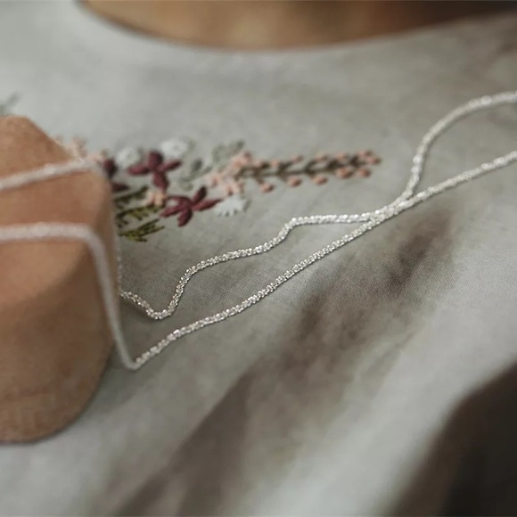 Anthropologie Silver Sparkling Clavicle Chain Choker Necklace